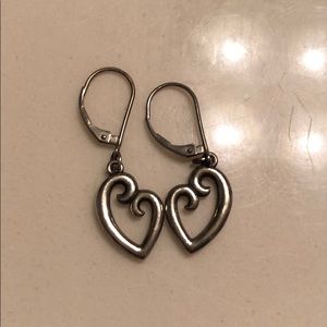 James Avery heart dangle earrings silver